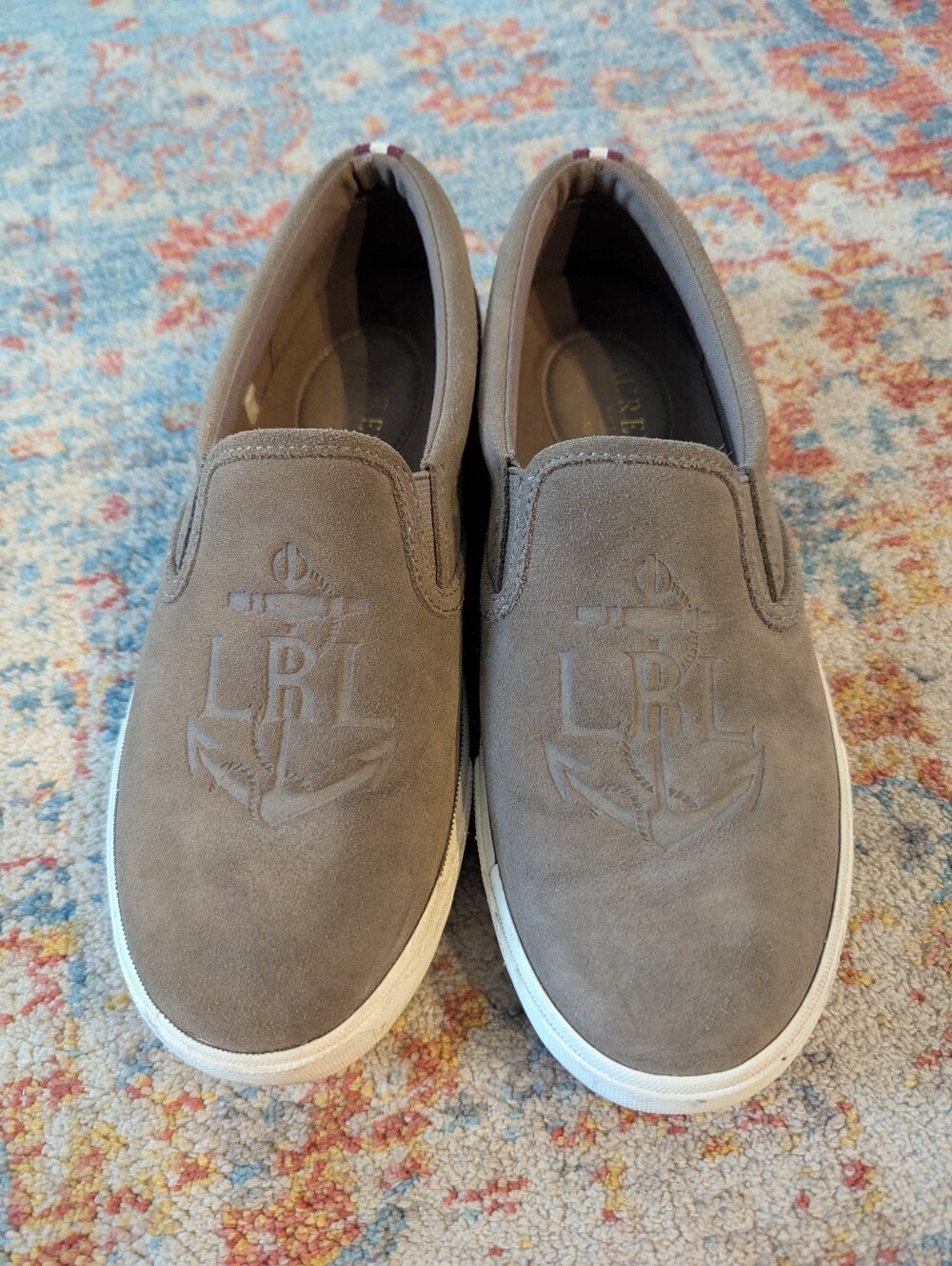 Lauren Ralph Lauren Ricci Women's 7B Suede Leather Embossed Logo Slip On Shoes